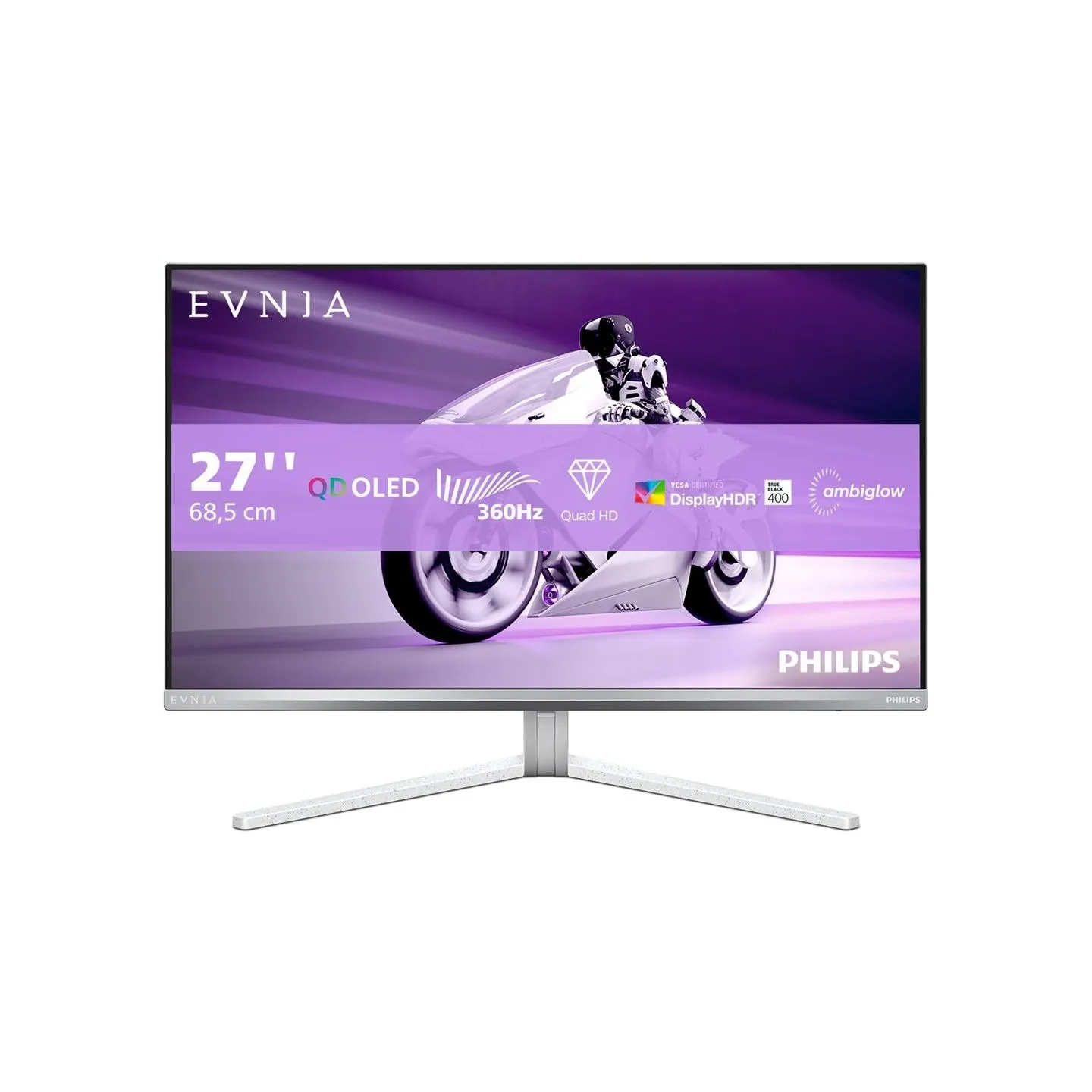 Philips | 27M2N8500/00 | 27 " | OLED | 16:9 | 360 Hz | 0.03 ms | 2560 x 1440 pixels | 250 cd/m² | HDMI ports quantity 2 | White