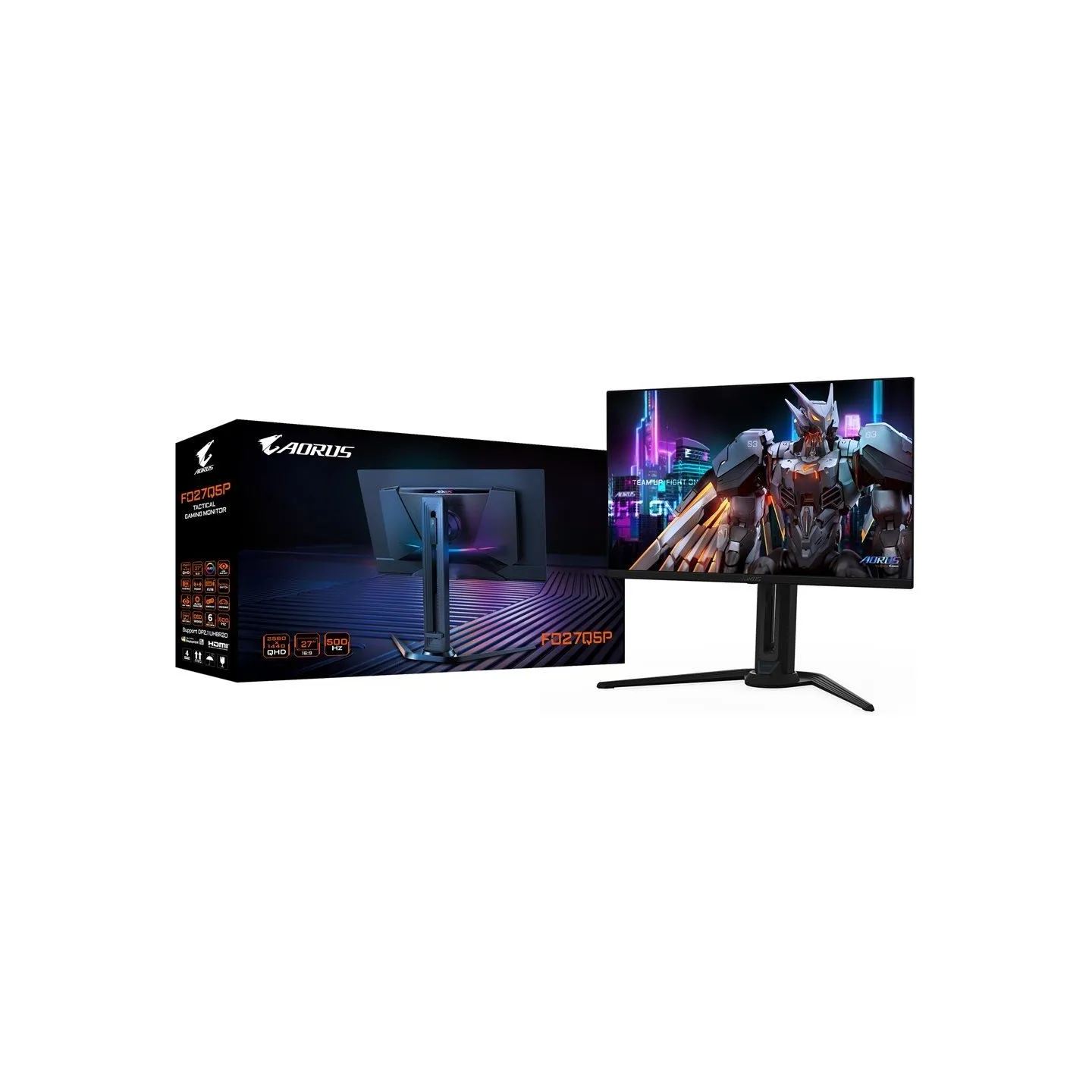 Gigabyte | AORUS FO27Q5P | 27 " | OLED | QHD | 16:9 | 500 Hz | 0.03 ms | 1000 cd/m² | HDMI ports quantity 2 | Black