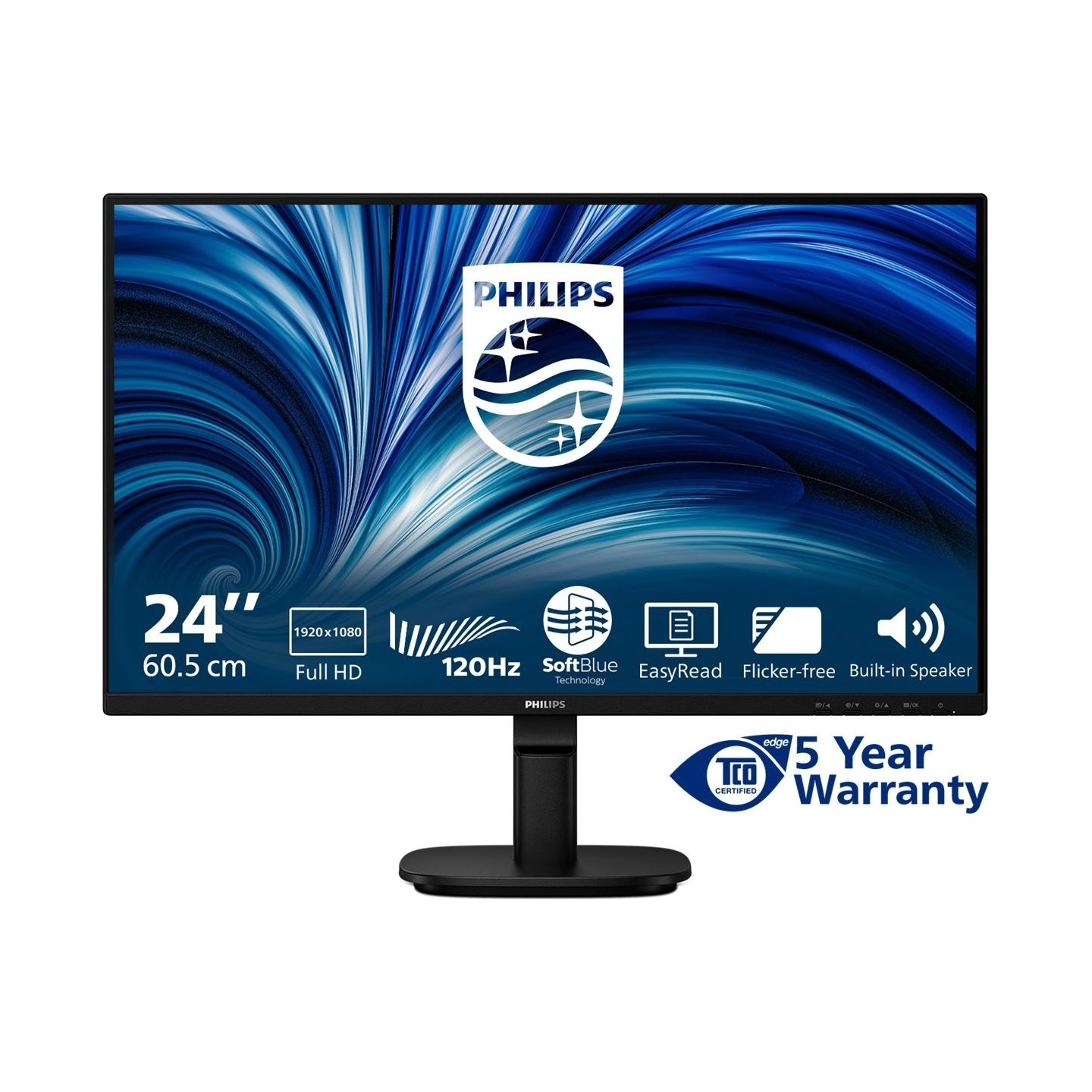 Philips | 24B2N2200/00 | 24 " | IPS | 16:9 | 120 Hz | 4 ms | 1920 x 1080 pixels | 300 cd/m² | HDMI ports quantity 1 | Black