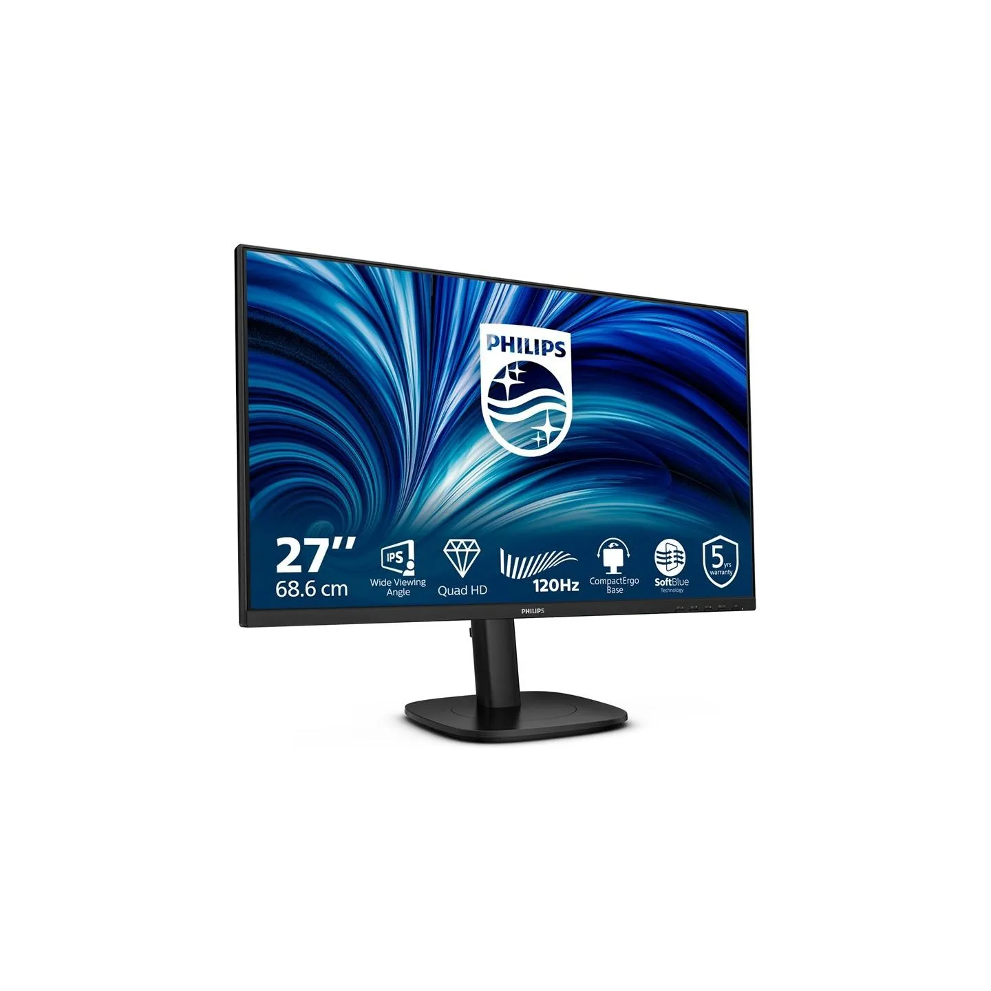 Philips | 27B2N3500J/00 | 27 " | IPS | QHD | 16:9 | 120 Hz | 4 ms | 2560 x 1440 pixels | 350 cd/m² | HDMI ports quantity 2 | Bla