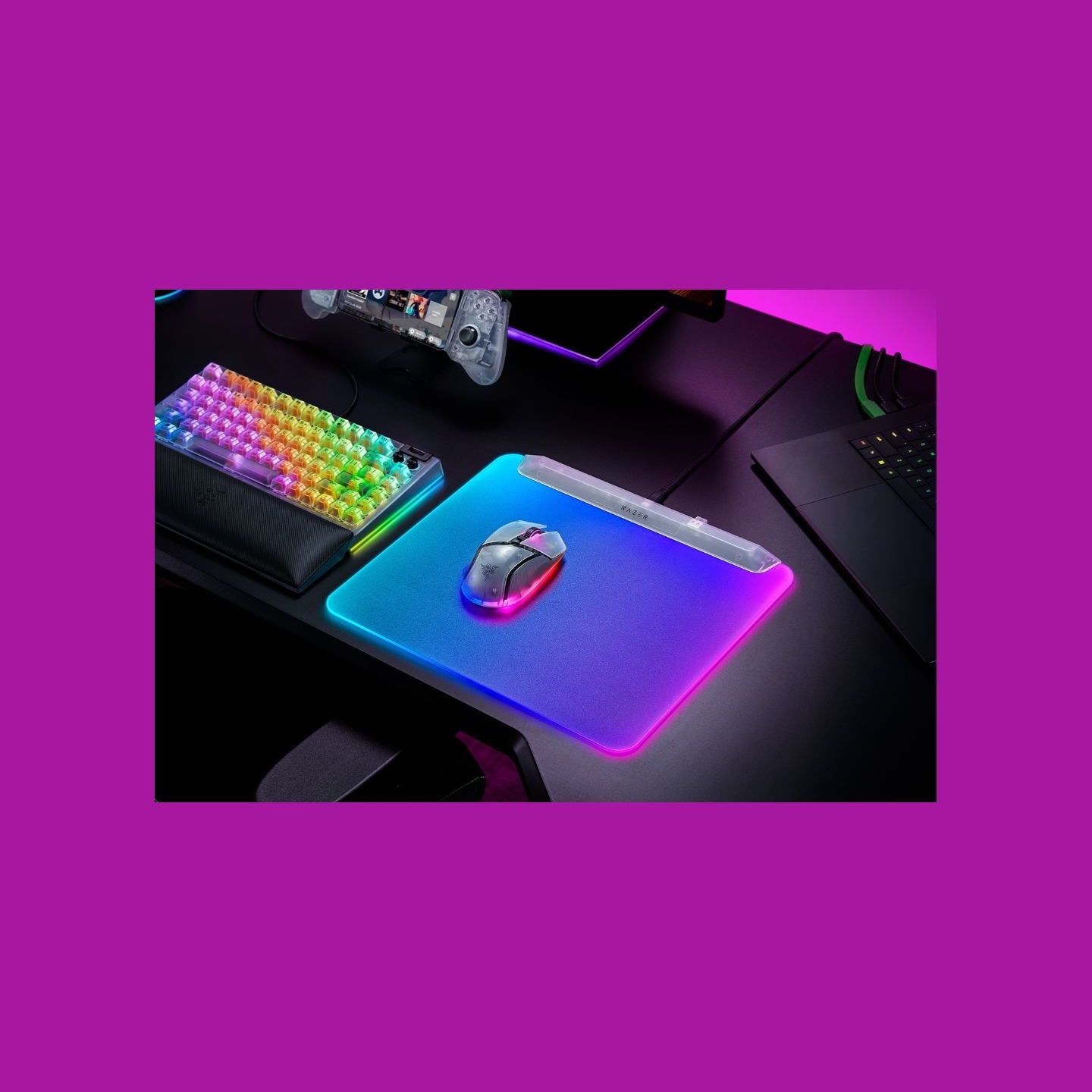 Razer RGB Gaming Mouse Mat | Firefly V2 Pro | Phantom White Edition