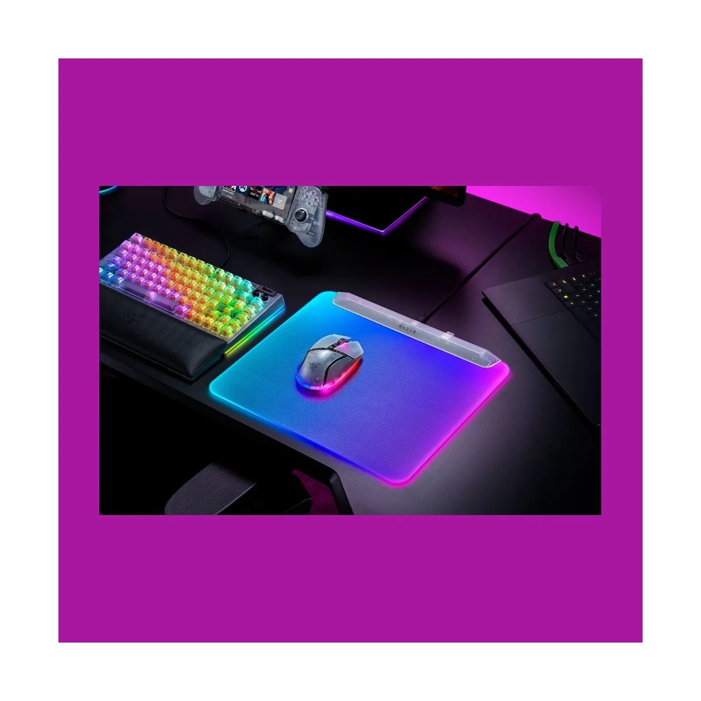 Razer RGB Gaming Mouse Mat | Firefly V2 Pro | Phantom White Edition