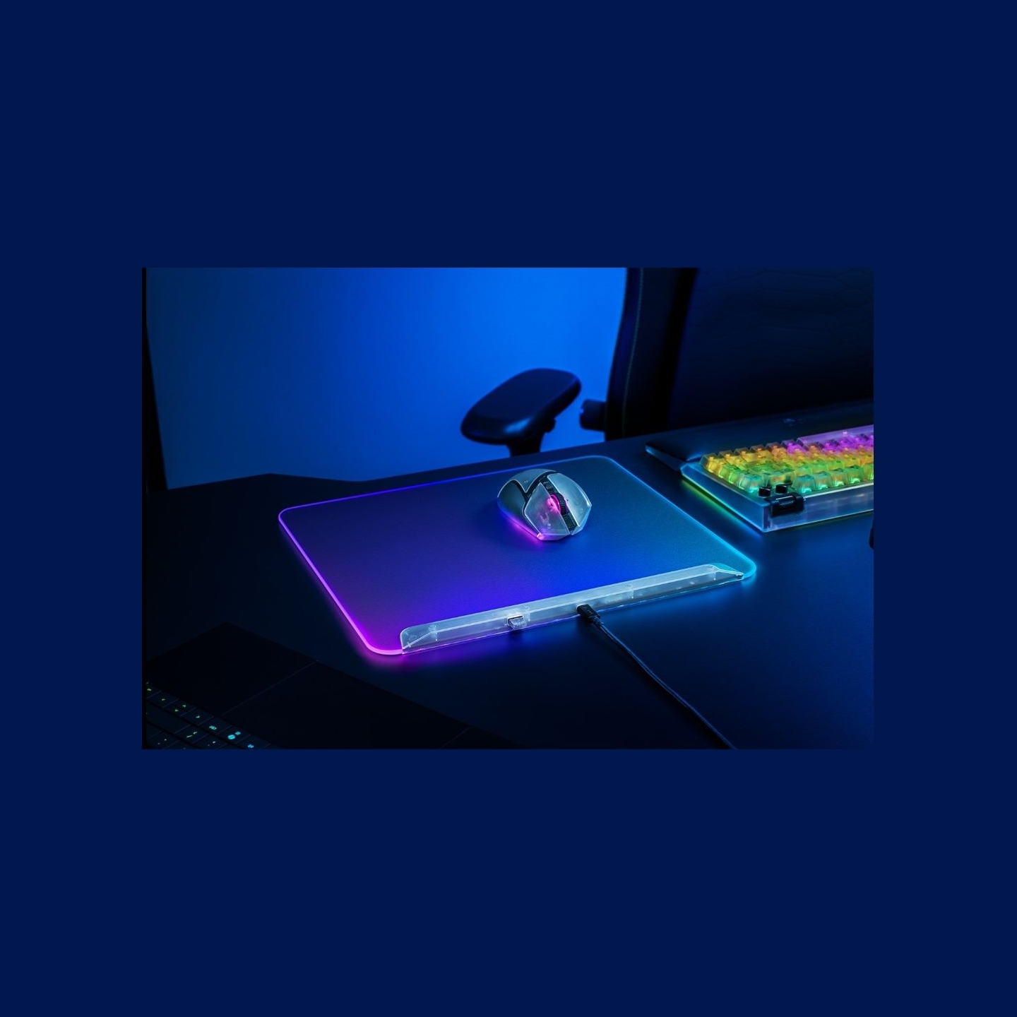 Razer RGB Gaming Mouse Mat | Firefly V2 Pro | Phantom White Edition