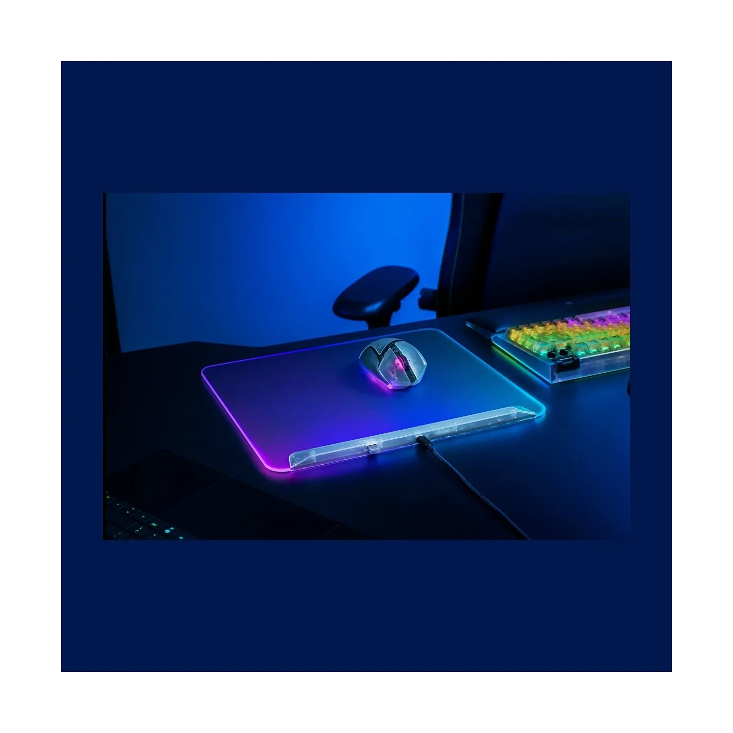 Razer RGB Gaming Mouse Mat | Firefly V2 Pro | Phantom White Edition