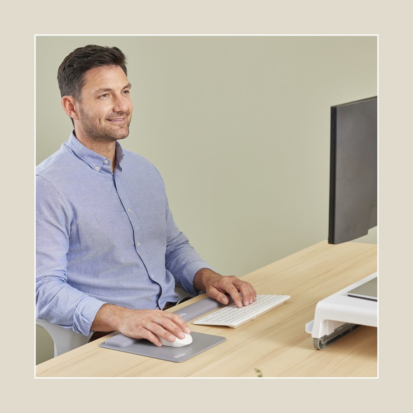 Fellowes | Breyta Compact Keyboard (TKL) Wrist Rest | Grey