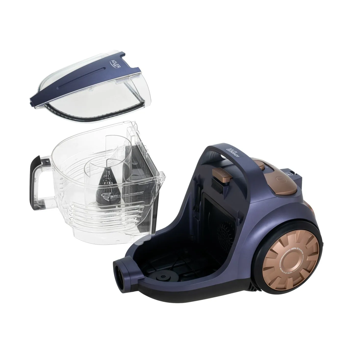 Adler Cyclone Vacuum Cleaner | AD 7076 | Bagless | Power 3000 W | Dust capacity 3.5 L | Violet