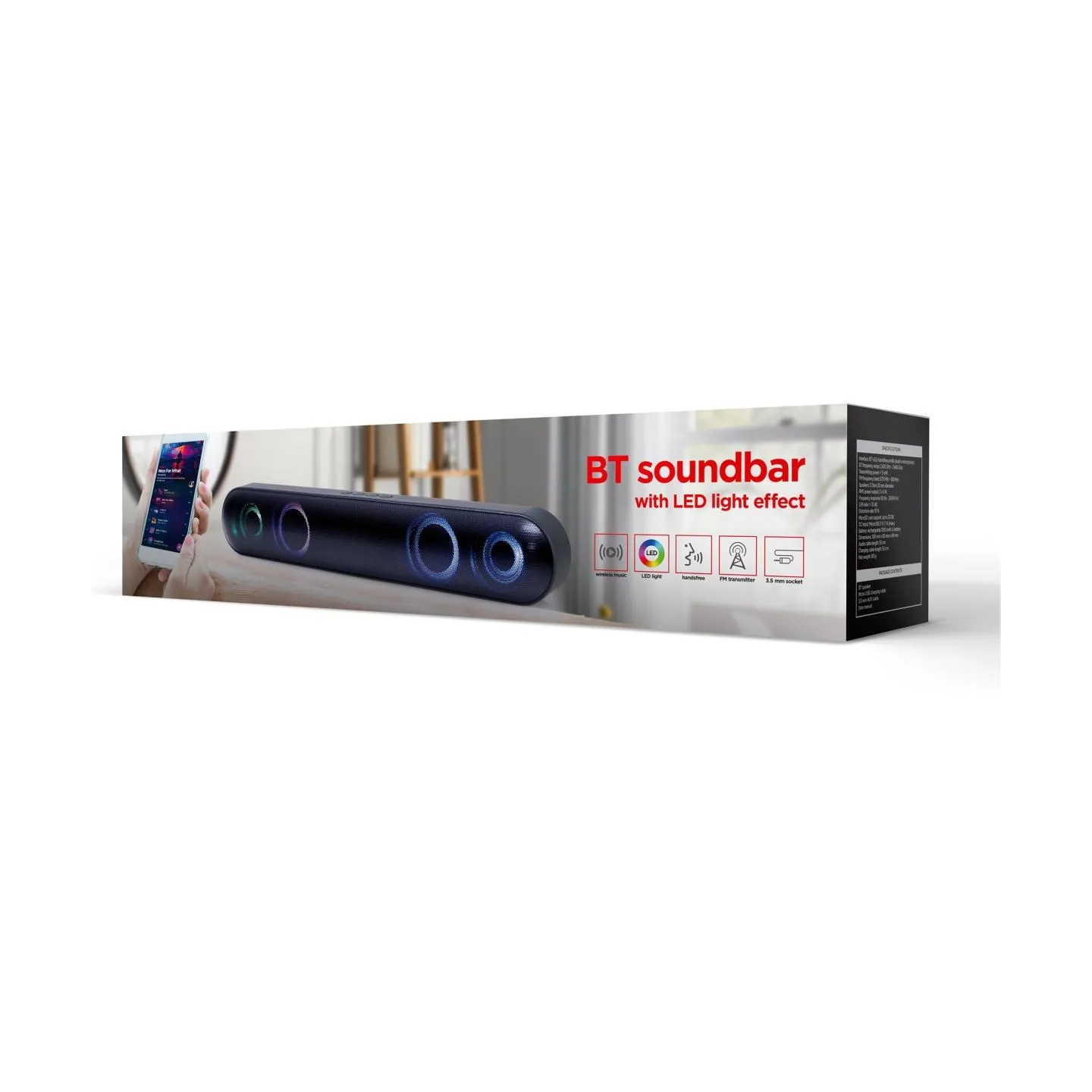 Gembird BT soundbar with LED light
