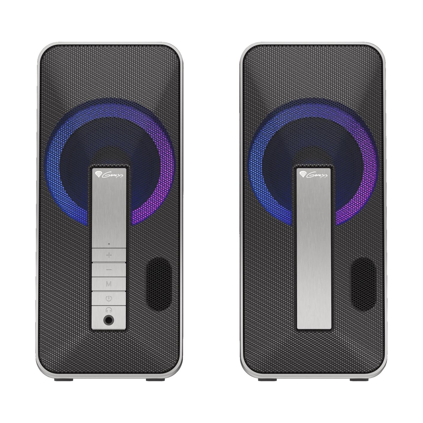 Genesis | Computer Speaker | Helium 100BT RGB | Bluetooth | Silver/Black | Gaming Speakers | Wireless connection