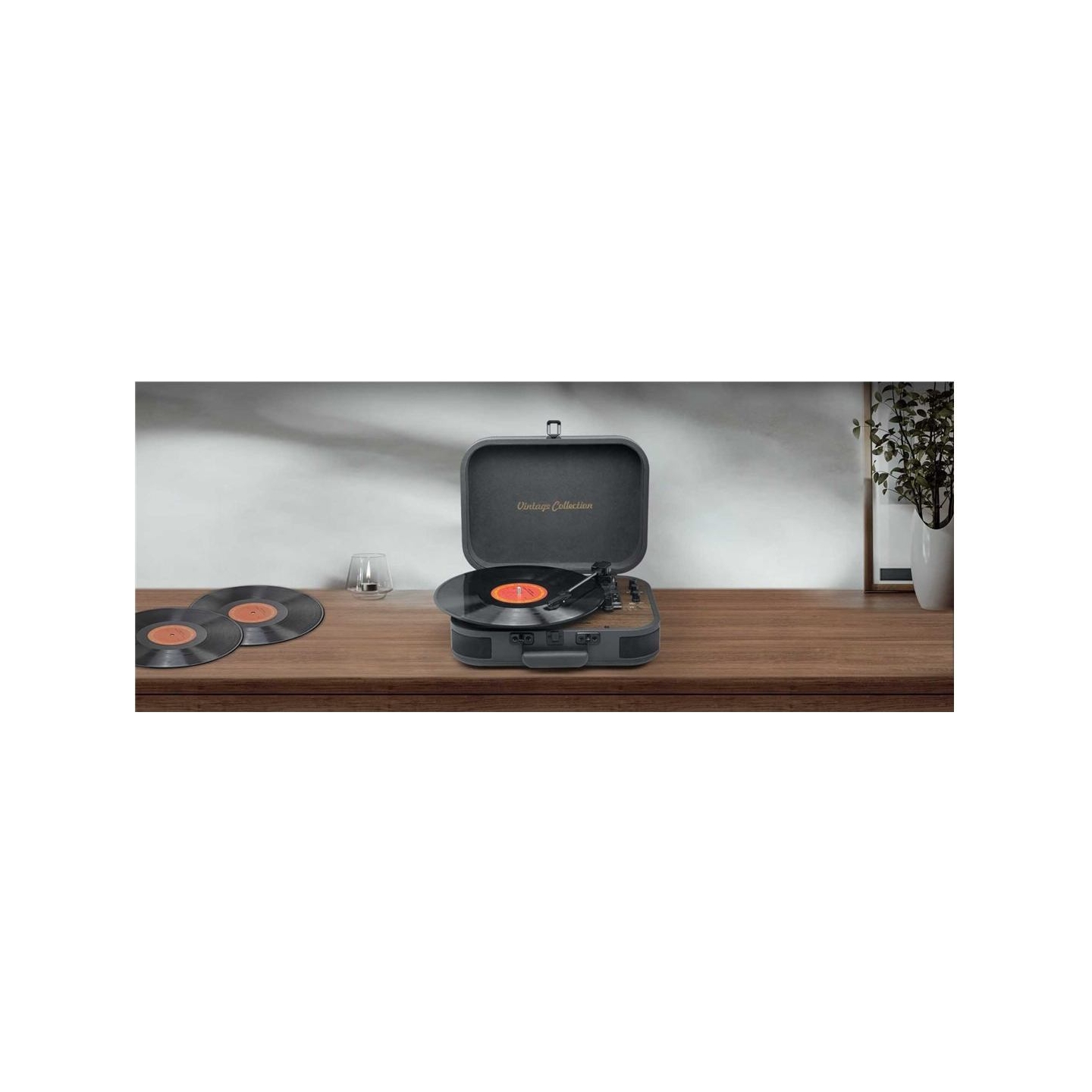 Muse Turntable Stereo System with Bluetooth Out | MT-207 DGB | 2x5 W | Bluetooth | Black/Brown