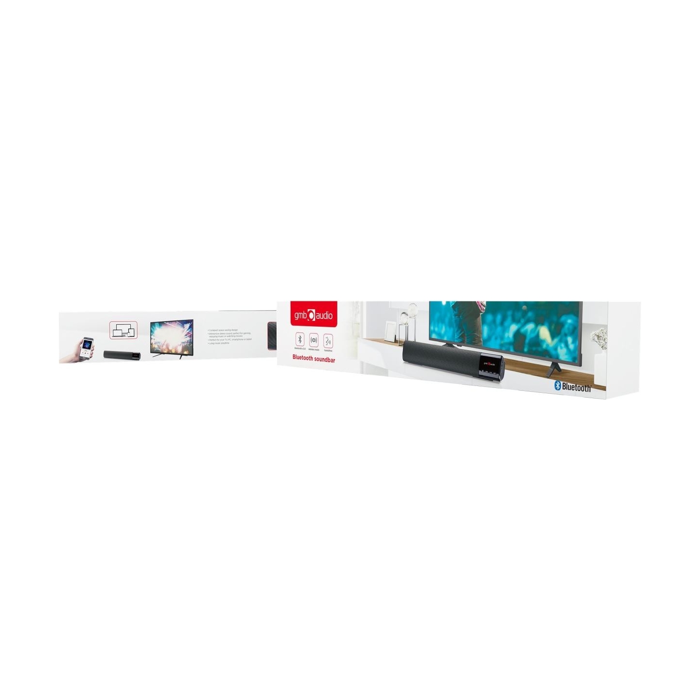 Gembird | Bluetooth soundbar | SPK-BT-BAR400-01 | 2 x 5 W | Bluetooth | Black | Portable | Wireless connection