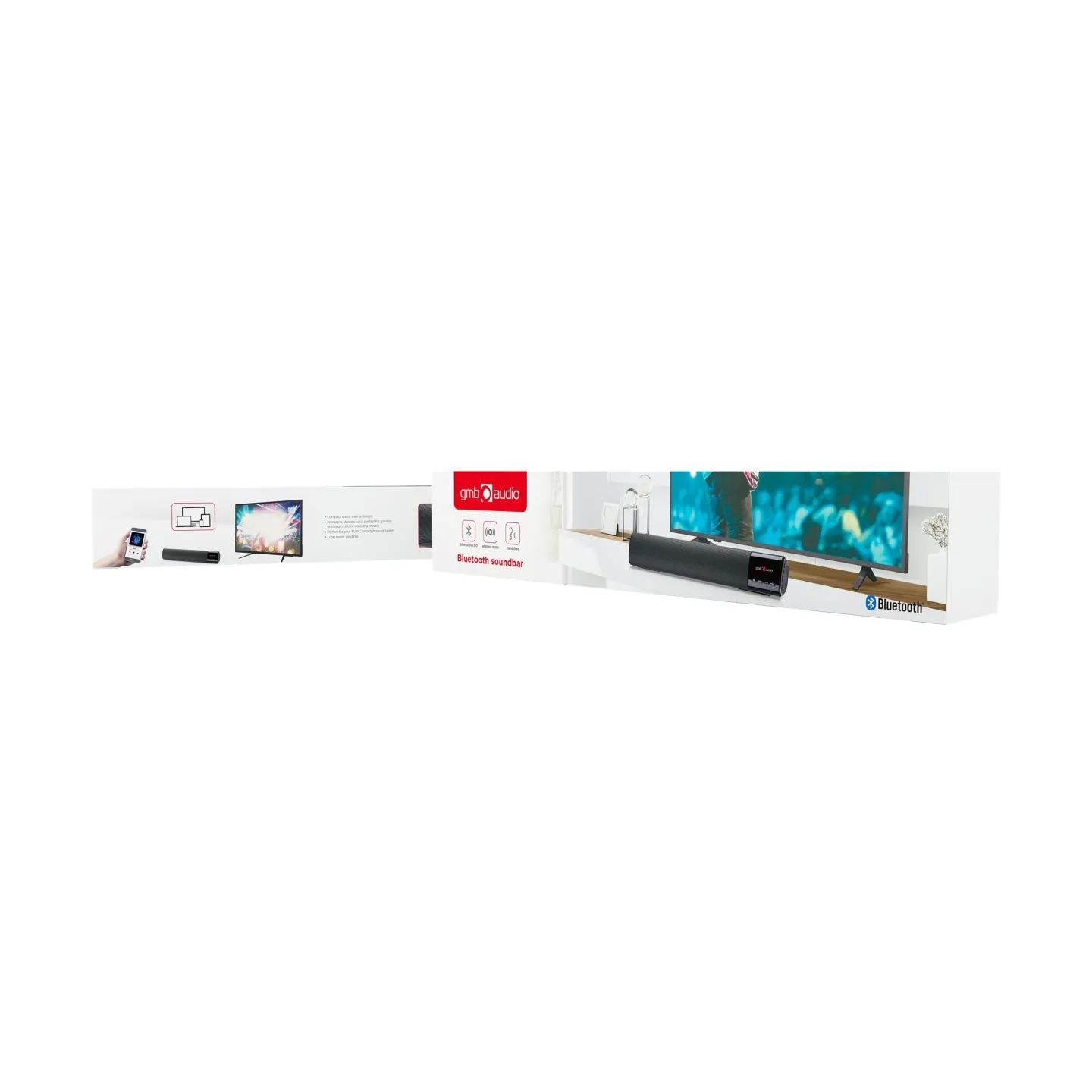 Gembird | Bluetooth soundbar | SPK-BT-BAR400-01 | 2 x 5 W | Bluetooth | Black | Portable | Wireless connection