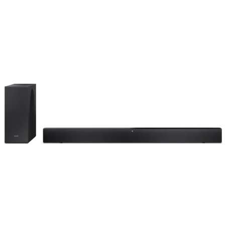Sharp 2.1 Dolby Atmos/DTS Virtual:X Soundbar with Slim Wireless Subwoofer | HT-SBW310 | 330 W | Bluetooth | Black | Wireless con