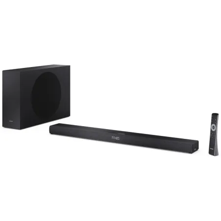 Sharp 2.1ch Ultra-slim Dolby Atmos/DTS Virtual: X Soundbar with Wireless Subwoofer | HT-SBW320 | 360 W | Bluetooth | Black | Wir