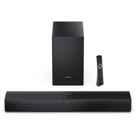 Sharp Compact 2.1 Soundbar with Wireless Subwoofer | HT-SBW121 | 240 W | Bluetooth | Black | Wireless connection