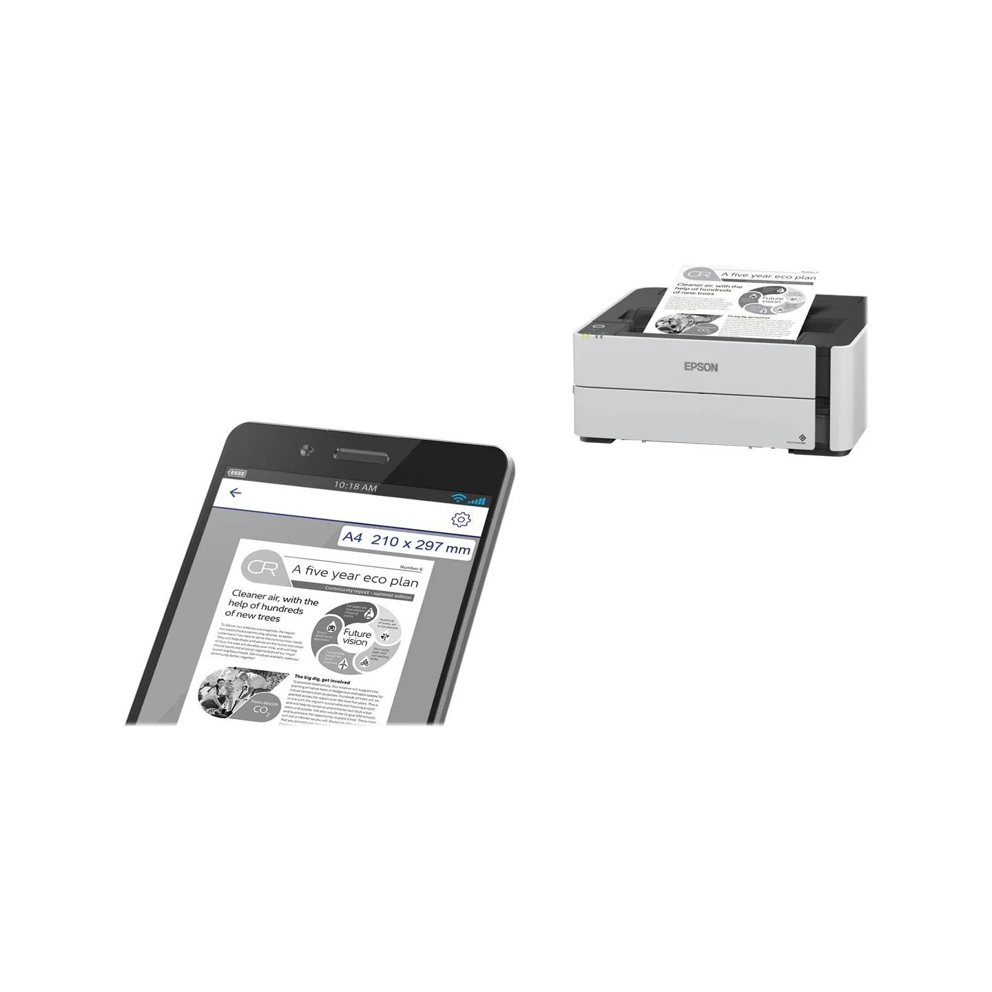 Epson | EcoTank M1180 | Inkjet | Mono | A4 | Wi-Fi | Grey