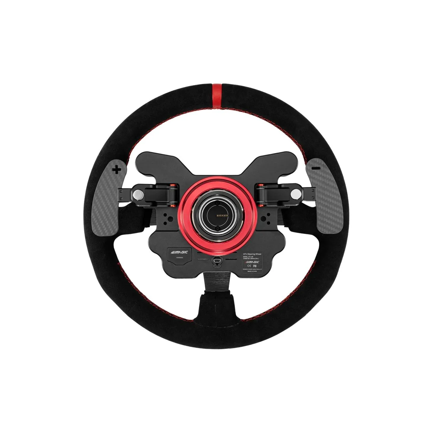 Simagic GT1 Round Steering Wheel 330 mm, Shifter Paddles, QR70, suede, S210