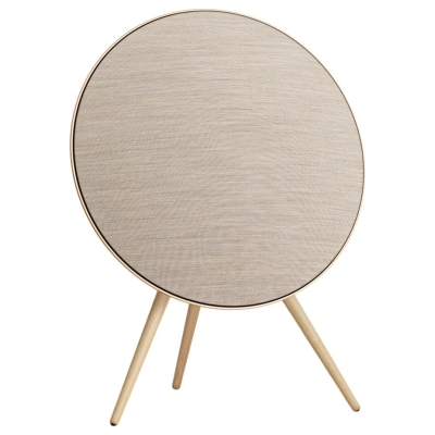 Bang & Olufsen Beosound A9 5th Gen Speaker Gold Tone (Back Sand/Cover Golden/Legs White Oak)