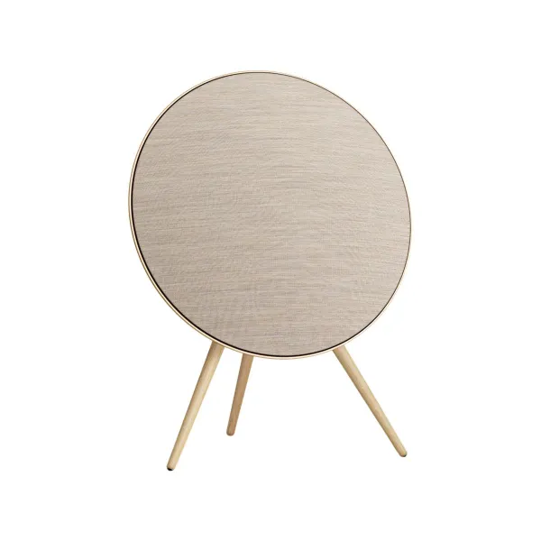 Bang & Olufsen Beosound A9 5th Gen Speaker Gold Tone (Back Sand/Cover Golden/Legs White Oak)