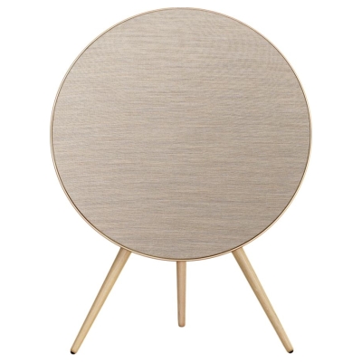 Bang & Olufsen Beosound A9 5th Gen Speaker Gold Tone (Back Sand/Cover Golden/Legs White Oak)
