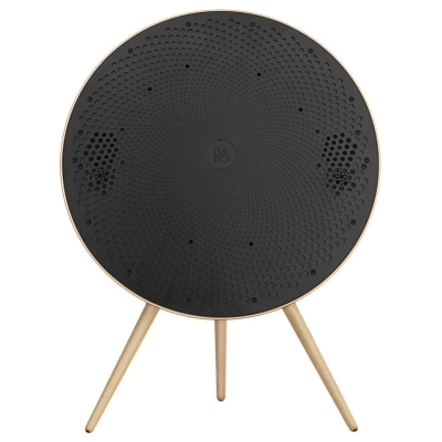 Bang & Olufsen Beosound A9 5th Gen Speaker Gold Tone (Back Sand/Cover Golden/Legs White Oak)