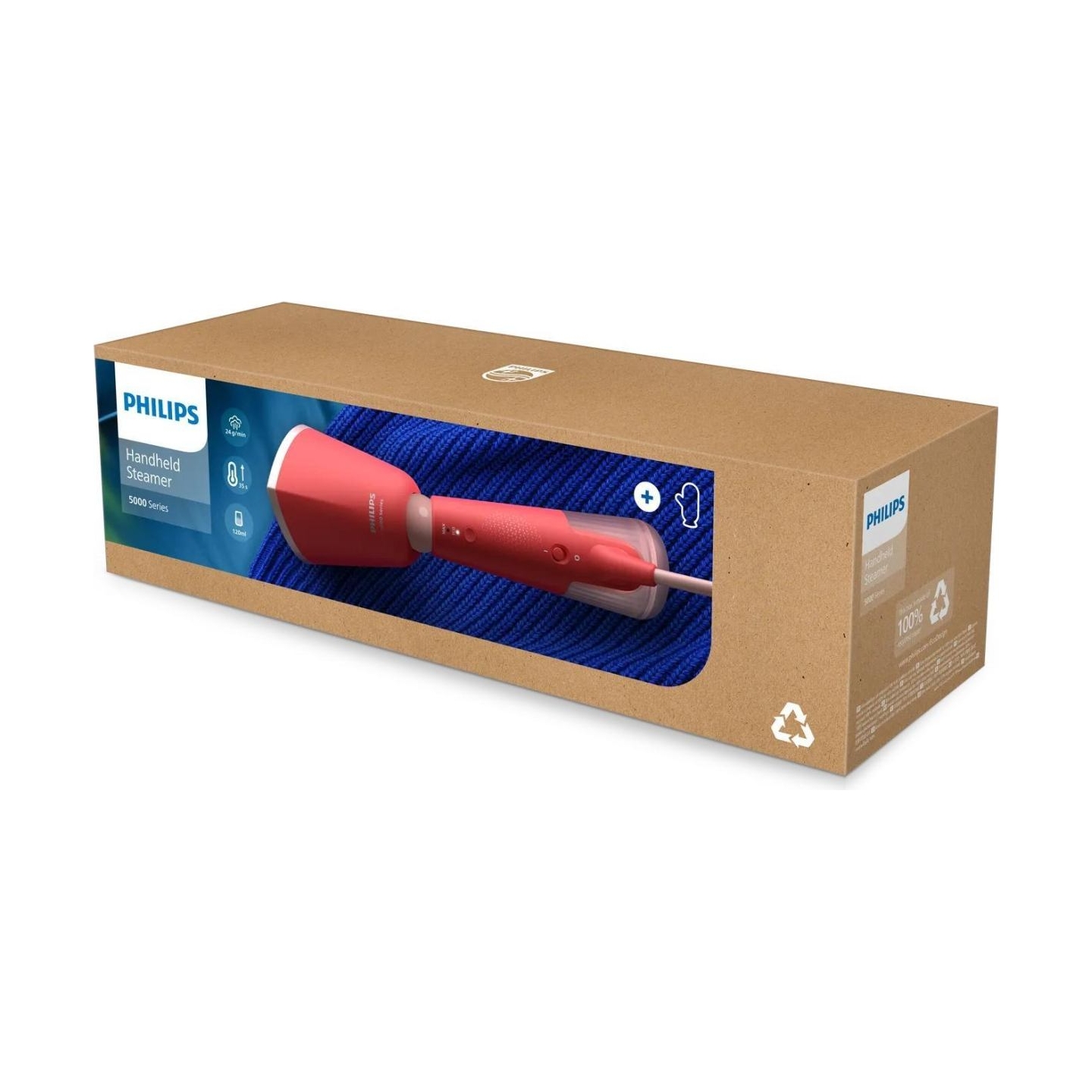 Philips | Steamer | STH5020/40 5000 Series | Handheld | 1300 W | 0.12 L | 24 g/min | Coral