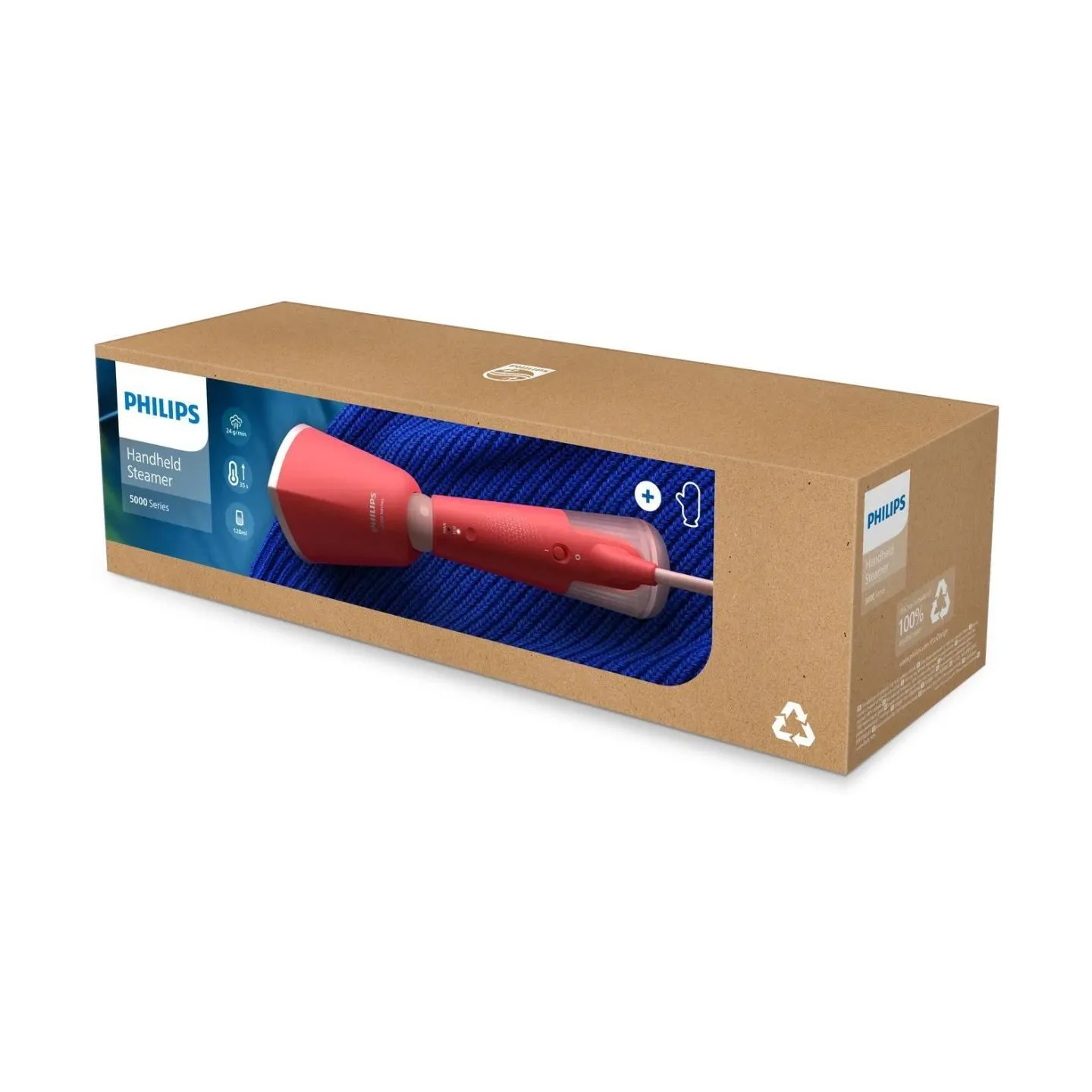 Philips | Steamer | STH5020/40 5000 Series | Handheld | 1300 W | 0.12 L | 24 g/min | Coral
