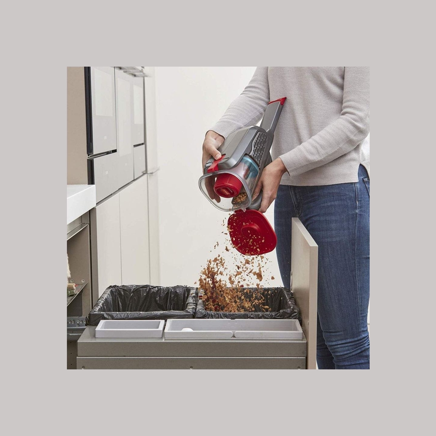 Black & Decker Vacuum Cleaner | BHHV315B-QW | Cordless operating | Handstick | 12 V | Gray/Red