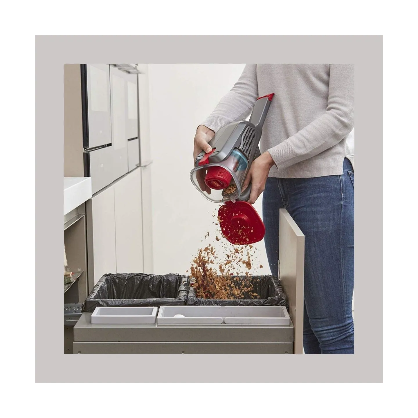 Black & Decker Vacuum Cleaner | BHHV315B-QW | Cordless operating | Handstick | 12 V | Gray/Red