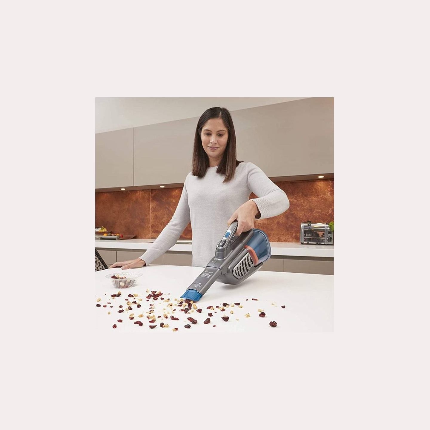 Black & Decker Vacuum Cleaner | BHHV520BF-QW | Cordless operating | Handheld | 18 V | Blue/Gray