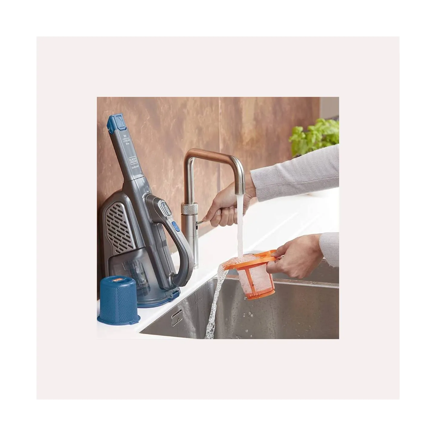 Black & Decker Vacuum Cleaner | BHHV520BF-QW | Cordless operating | Handheld | 18 V | Blue/Gray