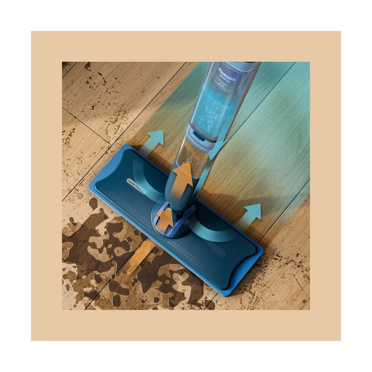 Philips | Electric Mop | XV5113/01 OneUp 5000 Series | Cordless operating | Operating time (max) 70 min | Blue/Black