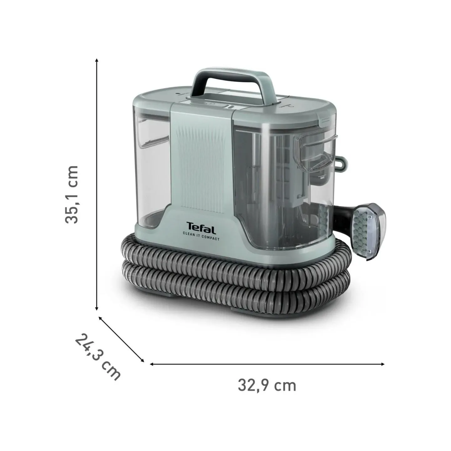 Tefal Carpet and Upholstery Cleaner | IZ3020F0 Clean it Compact | Corded operating | Washing function | 400 W | Operating radius