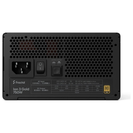Fractal Design Power Supply, Black | Ion 3 Gold | 750 W