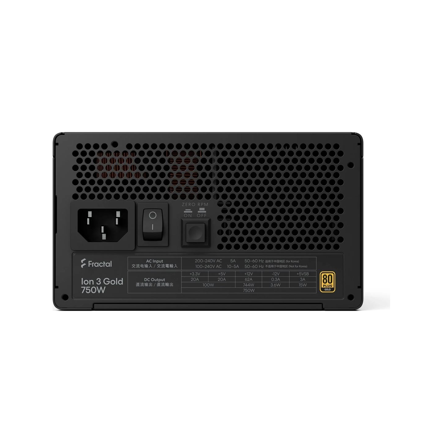 Fractal Design Power Supply, Black | Ion 3 Gold | 750 W