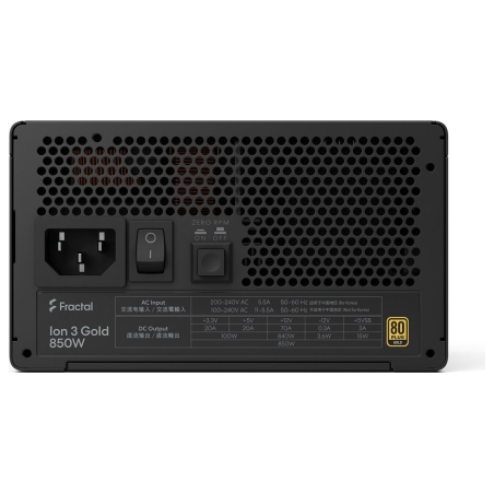 Fractal Design Power Supply, Black | Ion 3 Gold | 850 W