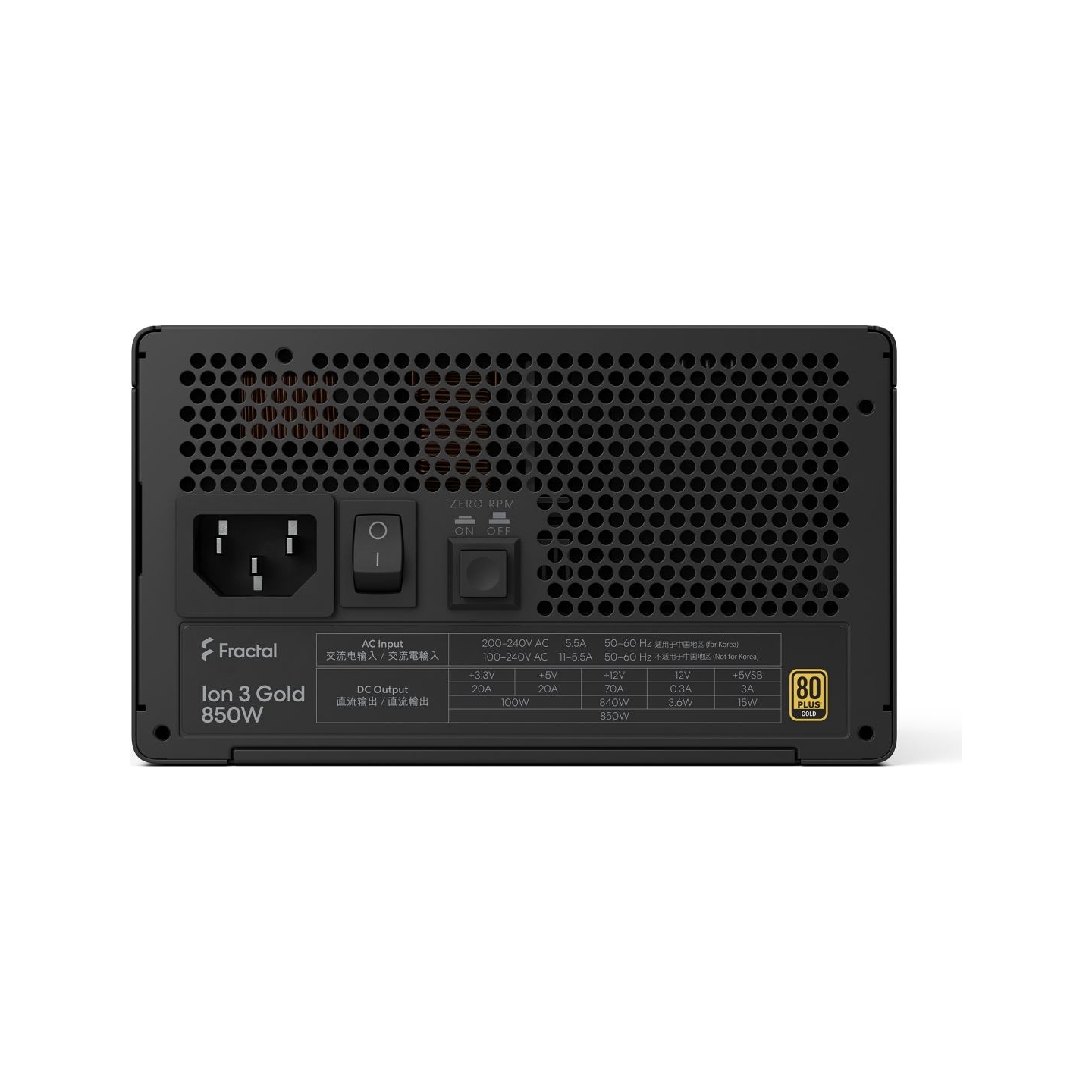 Fractal Design Power Supply, Black | Ion 3 Gold | 850 W
