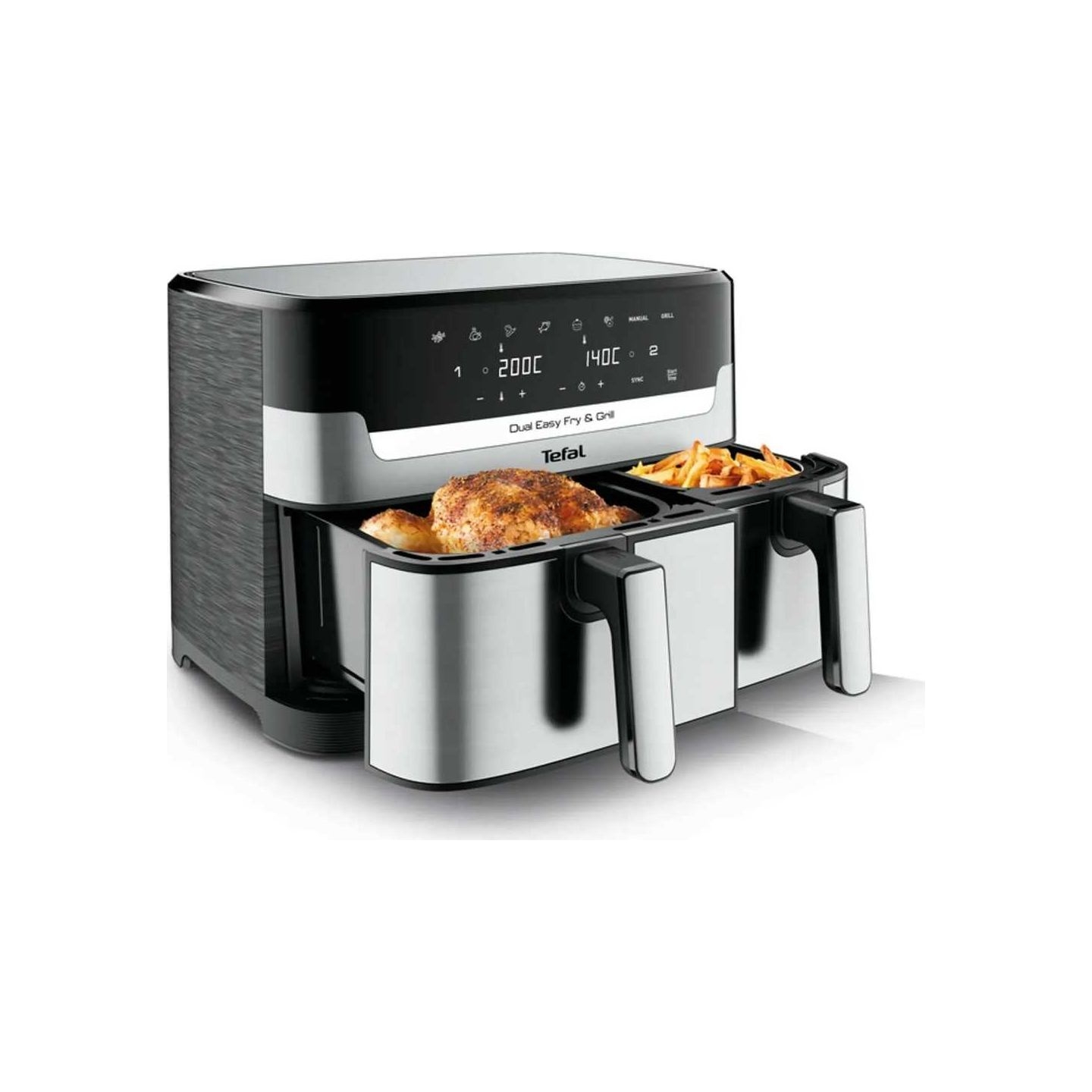 Tefal Fryer | EY905D10 | Capacity 5.2+3.1 L | Hot air technology | Stainless Steel/Black