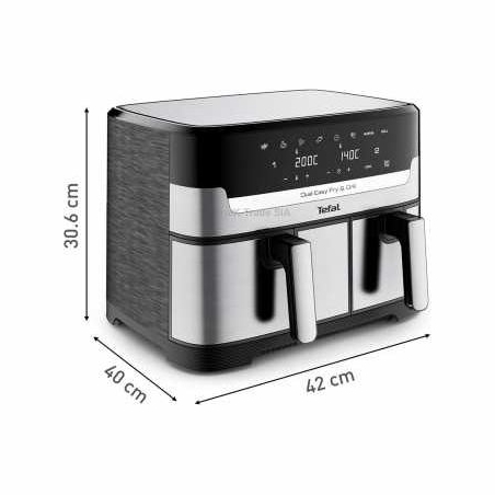 Tefal Fryer | EY905D10 | Capacity 5.2+3.1 L | Hot air technology | Stainless Steel/Black