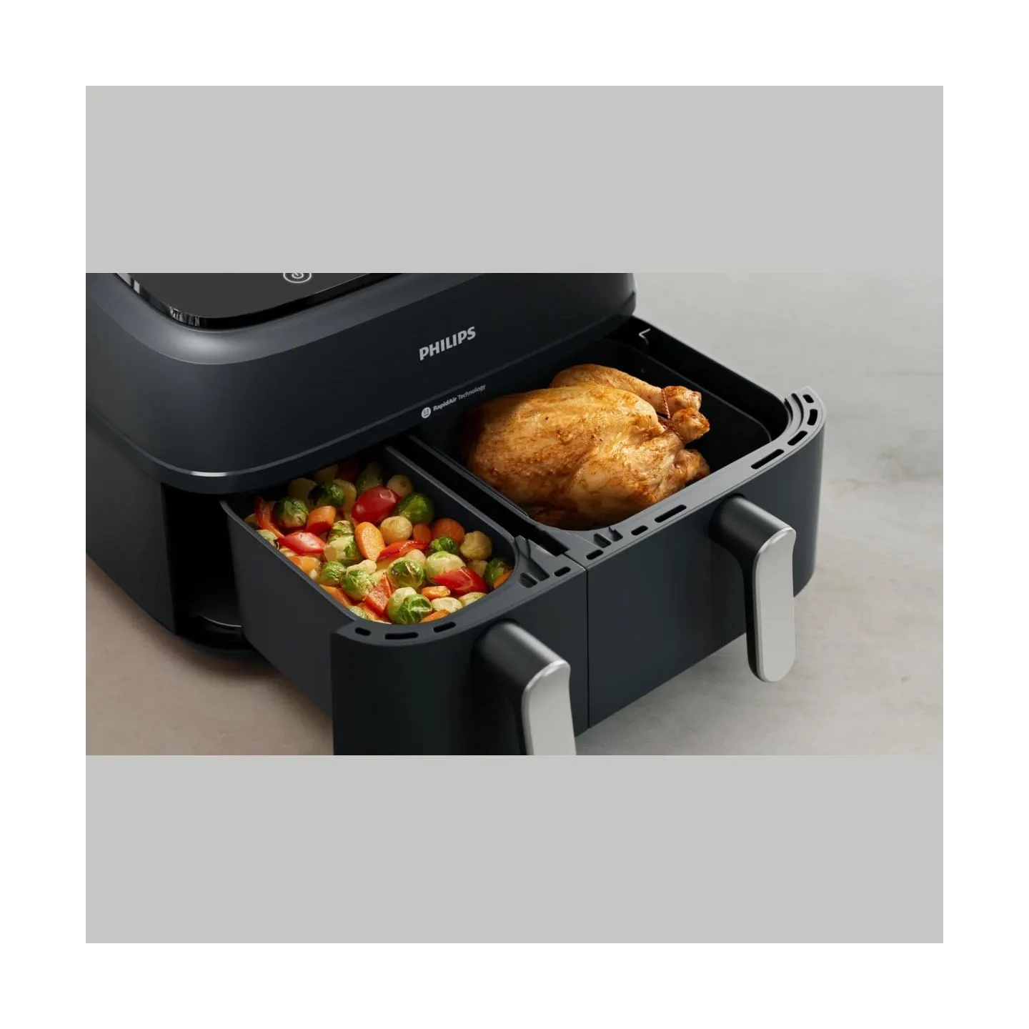 Philips Dual Basket Airfryer | NA351/00 3000 Series | Power 2750 W | Capacity 9 L | Rapid Air technology | Black
