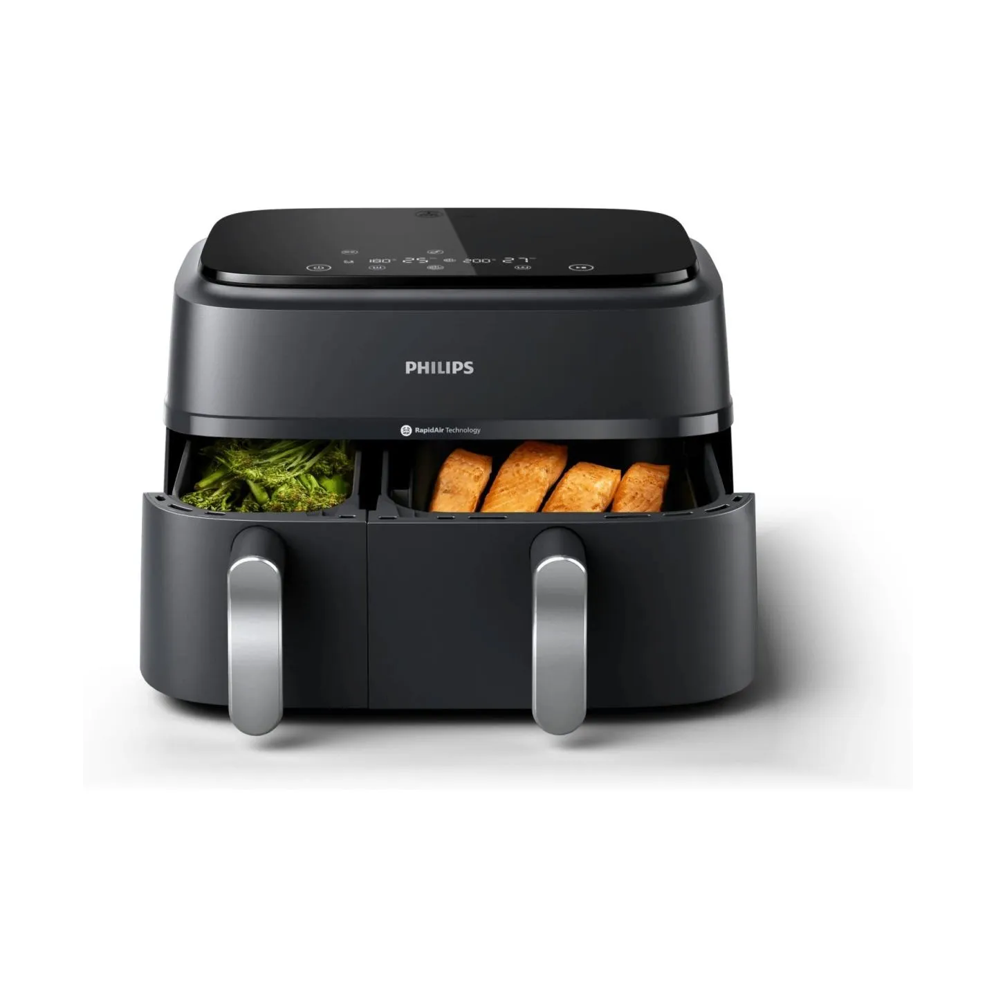 Philips Dual Basket Airfryer | NA351/00 3000 Series | Power 2750 W | Capacity 9 L | Rapid Air technology | Black