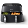 Philips Dual Basket Airfryer | NA351/00 3000 Series | Power 2750 W | Capacity 9 L | Rapid Air technology | Black