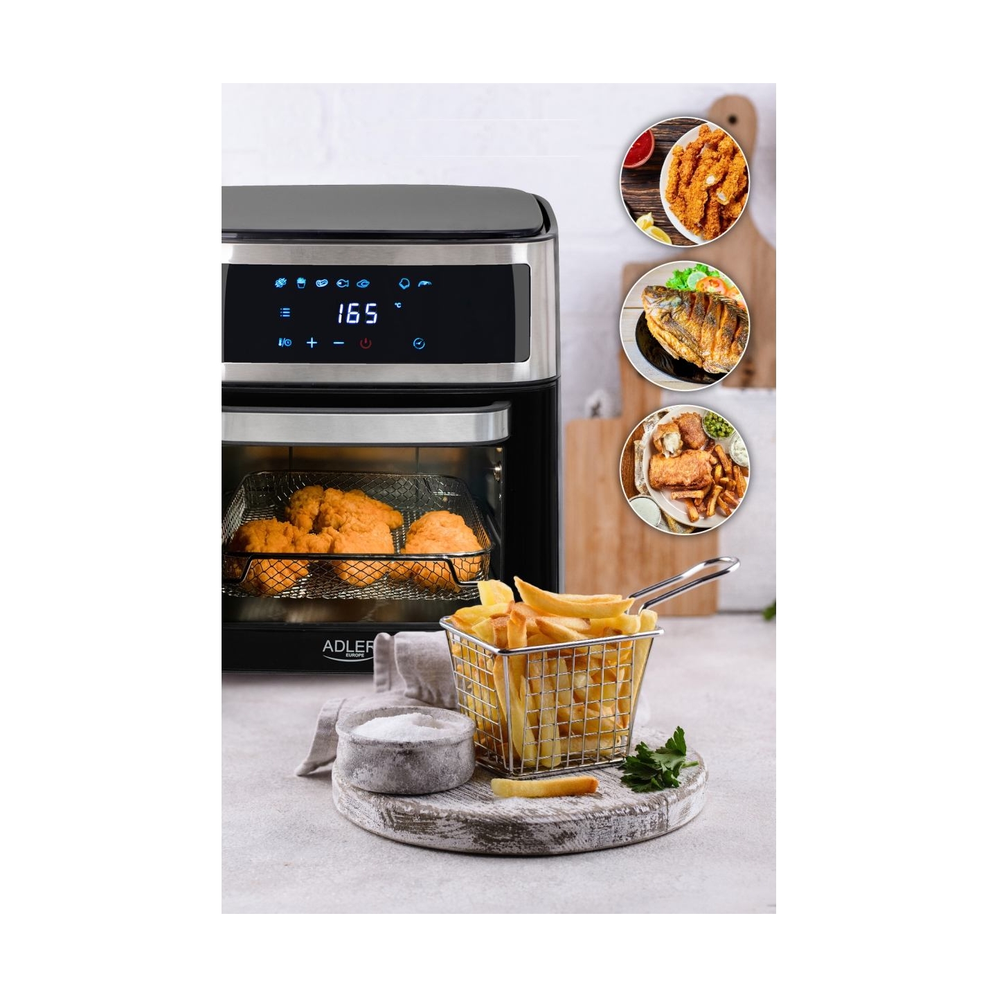 Adler | Airfryer Oven | AD 6309 | Power 1700 W | Capacity 13 L | Stainless steel/Black