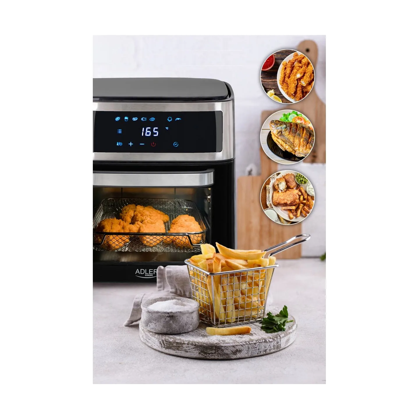 Adler | Airfryer Oven | AD 6309 | Power 1700 W | Capacity 13 L | Stainless steel/Black