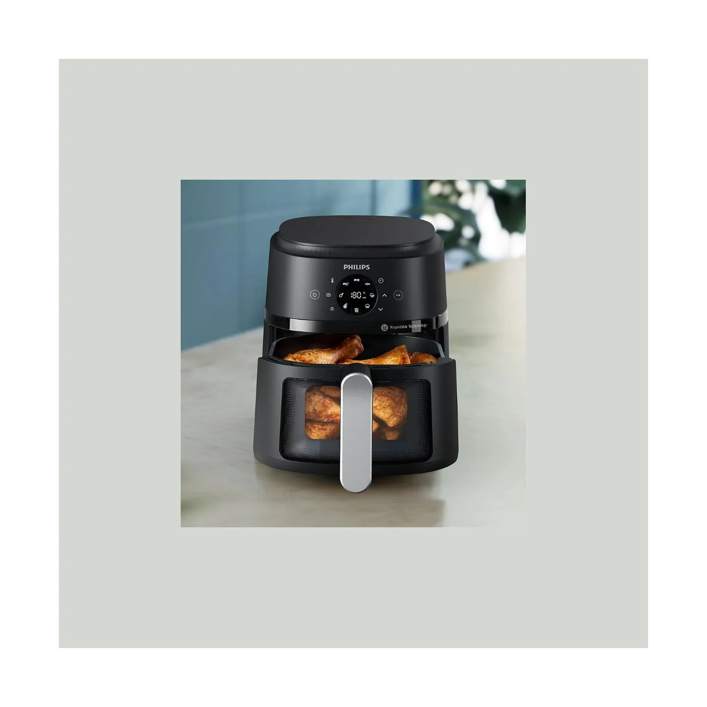 Philips Airfryer | NA221/00 2000 series | Power 1500 W | Capacity 4.2 L | Rapid Air technology | Black/Silver