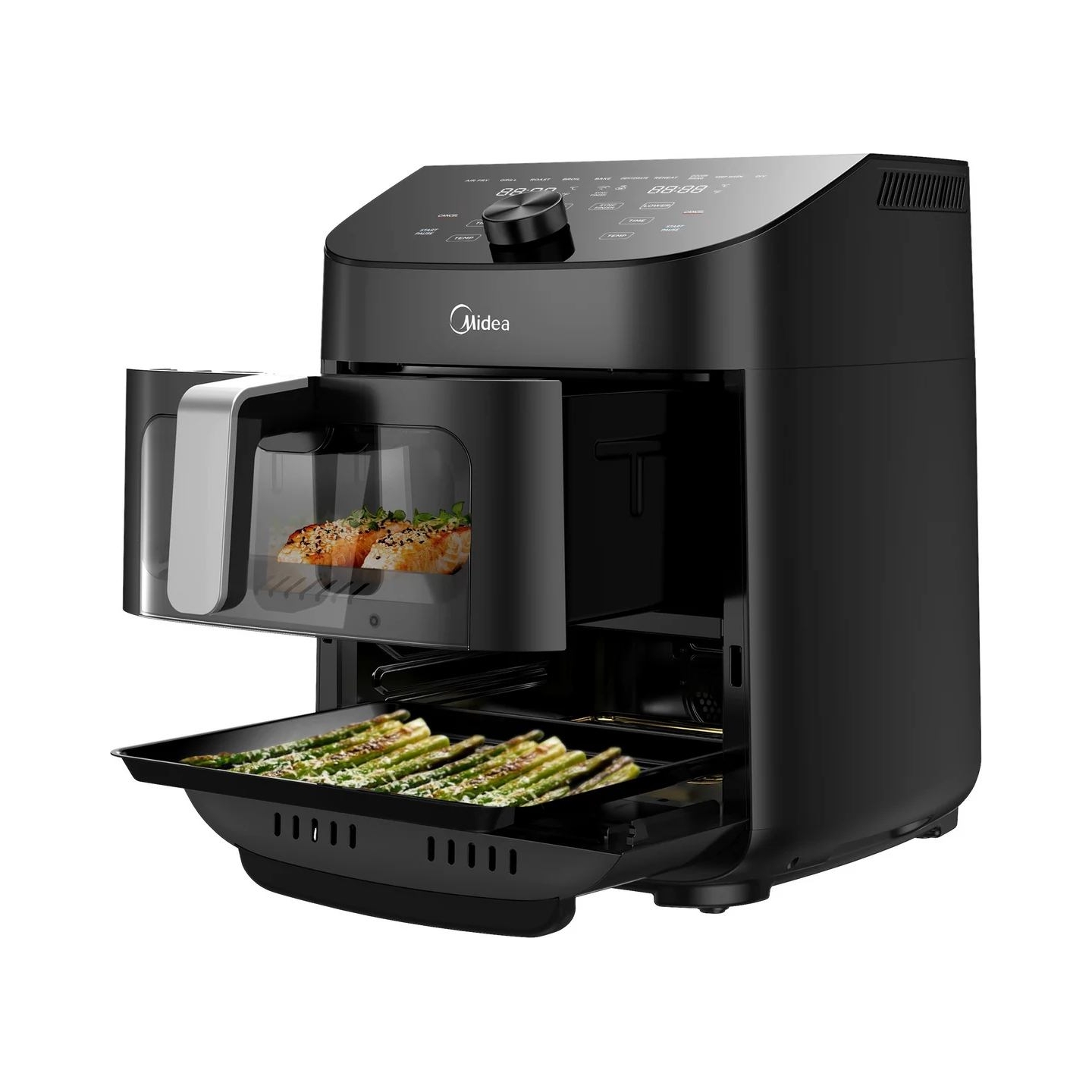 Midea Two Zone Airfryer | MAD1100DADK | Power 1850 W | Capacity 4.4/6.4 L | Rapid Air technology | Black