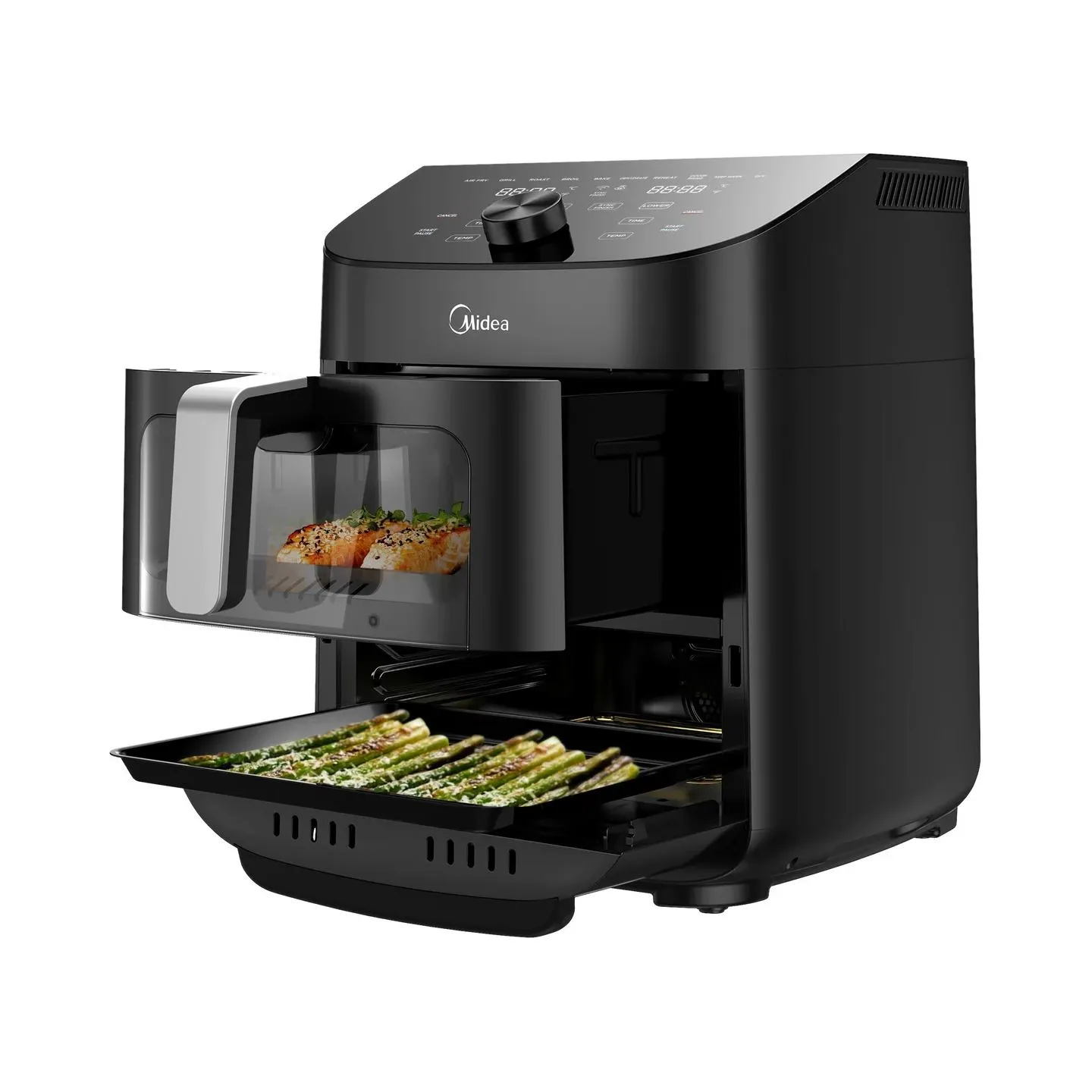 Midea Two Zone Airfryer | MAD1100DADK | Power 1850 W | Capacity 4.4/6.4 L | Rapid Air technology | Black