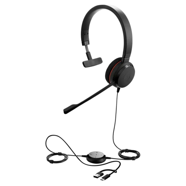 Jabra Evolve 20, Mono MS, USB C/A adapter