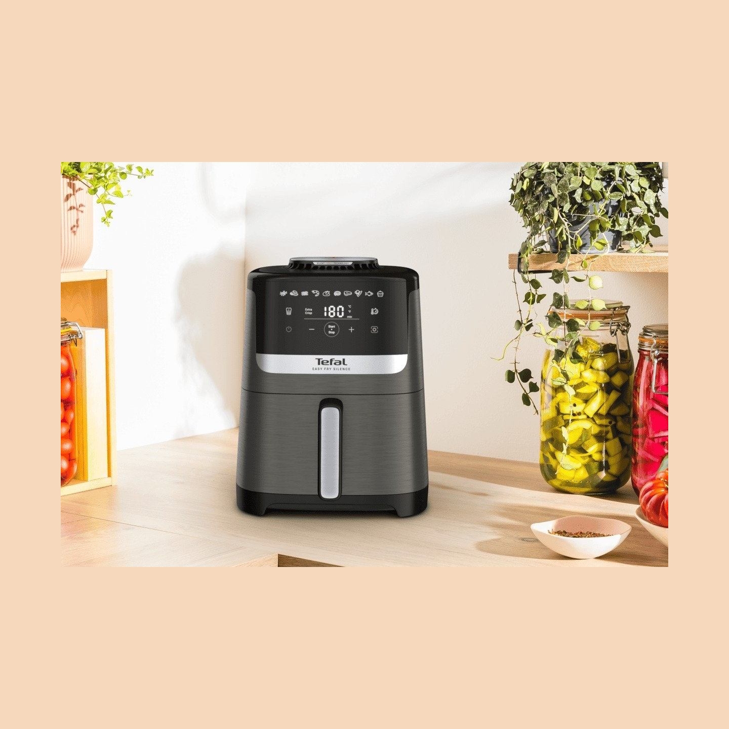 Tefal Air Fryer | Easy Fry Silence EY551HE0 | Power 1650 W | Capacity 5 L | Gray