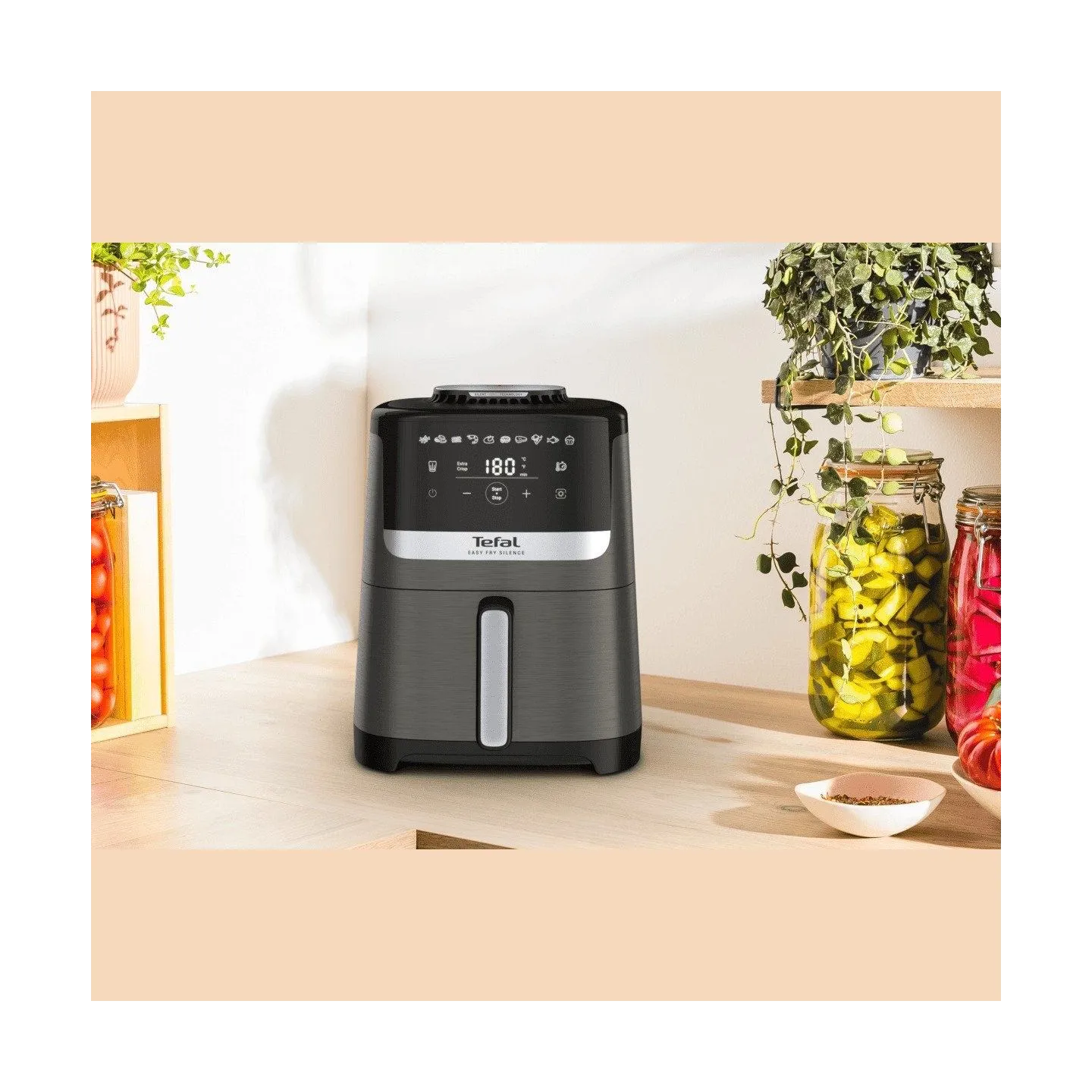 Tefal Air Fryer | Easy Fry Silence EY551HE0 | Power 1650 W | Capacity 5 L | Gray