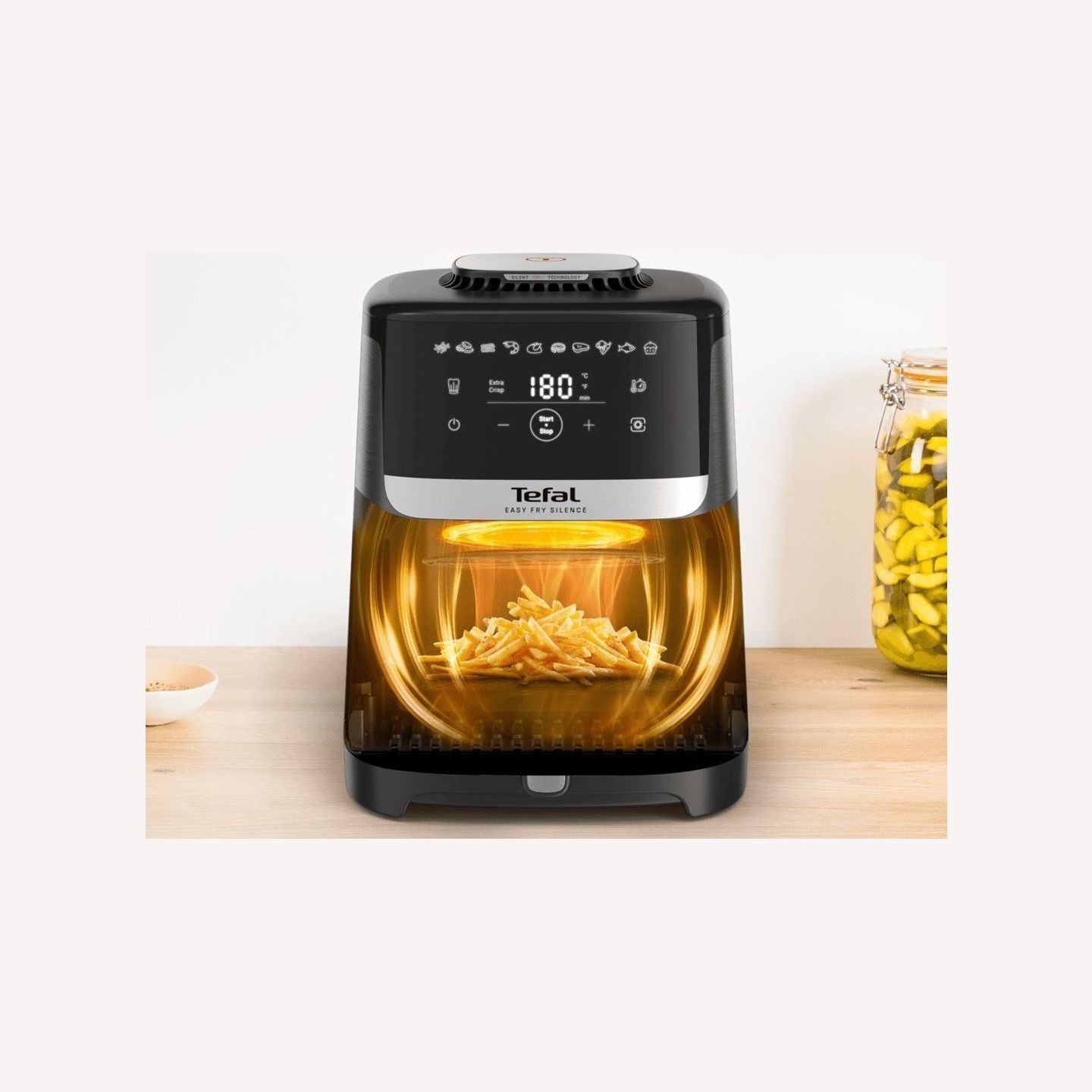 Tefal Air Fryer | Easy Fry Silence EY551HE0 | Power 1650 W | Capacity 5 L | Gray